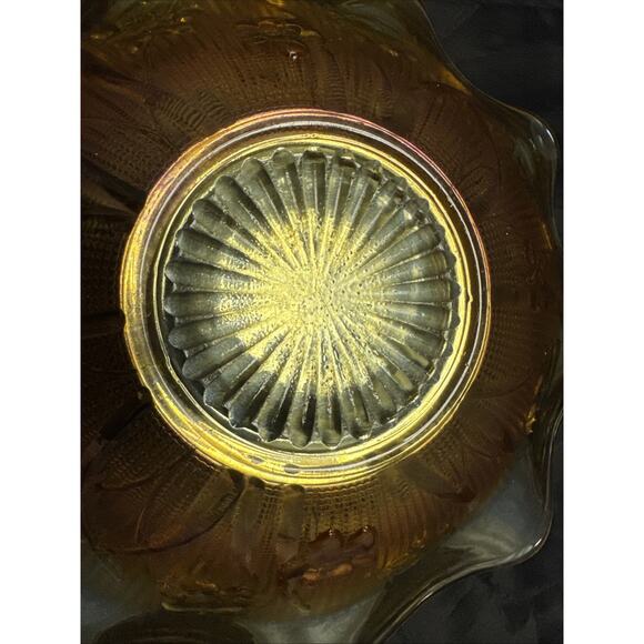 Vintage Orange Ruffled Large Carnival Glass Bowl Over 11" Diameter - Picture 7 of 8